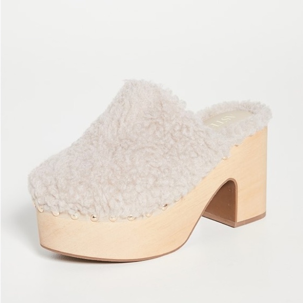 Aster Shearling Block Platform Heel Clog - image 2